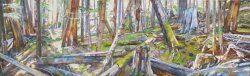 Forest Near Lion Creek, oil on canvas, Copyright © 2018, 24.5 x 80 inches, SOLD